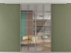 Перегородка Формато вдоль стены на потолок 2 створки