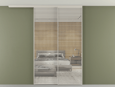 Перегородка Формато вдоль стены на потолок 2 створки с синхронным механизмом