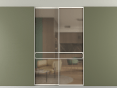 Перегородка Формато внутри проёма скрытое крепление в потолок 2 створки