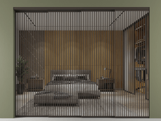 Перегородка Формато внутри проёма 4 створки с синхронным механизмом