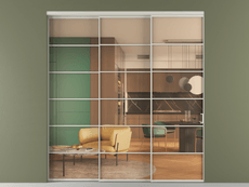 Перегородка Формато внутри проёма 3 створки с синхронным механизмом