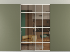 Перегородка Формато внутри проёма скрытое крепление в потолок 2 створки