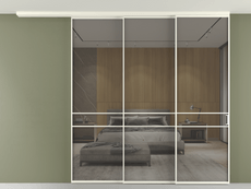 Перегородка Formato вдоль стены на потолок 3 створки с синхронным механизмом