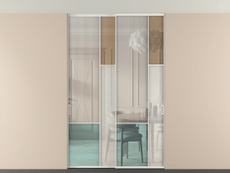 Перегородка Mosaic внутри проёма скрытое крепление в потолок 2 створки