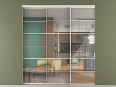 Перегородка Формато внутри проёма 3 створки с синхронным механизмом