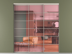 Перегородка Formato внутри проёма 3 створки с синхронным механизмом