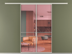 Перегородка Формато вдоль стены 2 створки