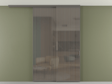 Перегородка Формато вдоль стены на потолок 2 створки с синхронным механизмом