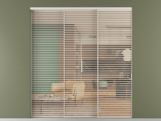 Перегородка Формато внутри проёма 3 створки с синхронным механизмом