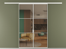 Перегородка Формато вдоль стены 2 створки