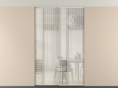 Перегородка Мозаик внутри проёма скрытое крепление в потолок 2 створки