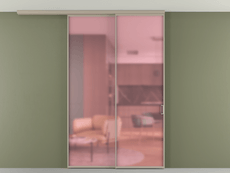 Перегородка Formato вдоль стены на потолок 2 створки с синхронным механизмом