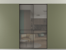 Перегородка Формато внутри проёма скрытое крепление в потолок 2 створки