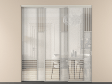 Перегородка Мозаик внутри проёма 3 створки с синхронным механизмом