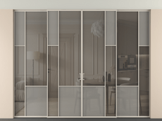 Перегородка Мозаик внутри проёма скрытое крепление в потолок 4 створки