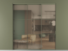 Перегородка Формато внутри проёма 3 створки с синхронным механизмом