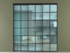 Перегородка Formato внутри проёма 3 створки с синхронным механизмом