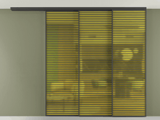 Перегородка Формато вдоль стены на потолок 3 створки с синхронным механизмом