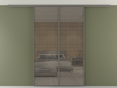 Перегородка Формато вдоль стены на потолок 2 створки