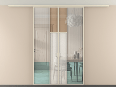 Перегородка Mosaic вдоль стены на потолок двустворчатая