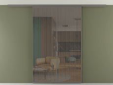 Перегородка Формато вдоль стены на потолок 2 створки