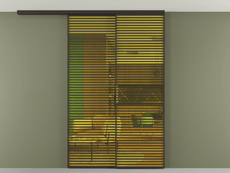 Перегородка Формато вдоль стены на потолок 2 створки с синхронным механизмом