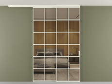 Перегородка Формато вдоль стены на потолок 2 створки с синхронным механизмом