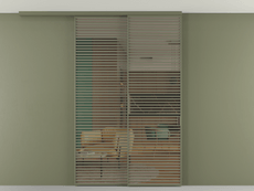 Перегородка Формато вдоль стены на потолок 2 створки с синхронным механизмом