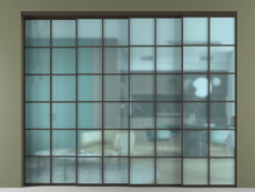 Перегородка Formato внутри проёма 4 створки с синхронным механизмом