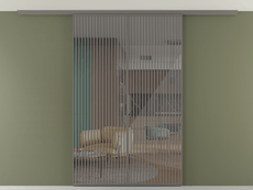 Перегородка Формато вдоль стены на потолок 2 створки