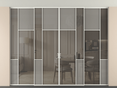 Перегородка Мозаик внутри проёма скрытое крепление в потолок 4 створки