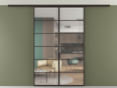 Перегородка Формато вдоль стены на потолок 2 створки