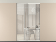 Перегородка Мозаик внутри проёма скрытое крепление в потолок 2 створки