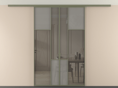 Перегородка Мозаик вдоль стены на потолок 2 створки