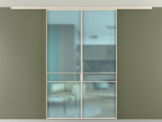 Перегородка Formato вдоль стены на потолок двустворчатая