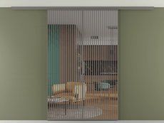 Перегородка Формато вдоль стены на потолок 2 створки