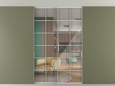 Перегородка Formato внутри проёма скрытое крепление в потолок 2 створки