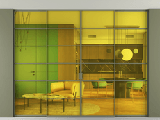 Перегородка Formato внутри проёма четырёхстворчатая со скрытым креплением в потолок