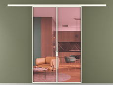 Перегородка Formato вдоль стены 2 створки