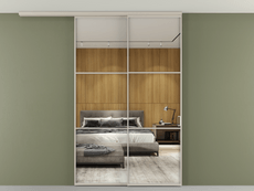 Перегородка Формато вдоль стены на потолок 2 створки с синхронным механизмом