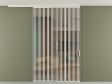 Перегородка Formato вдоль стены на потолок 2 створки с синхронным механизмом