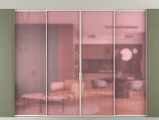 Перегородка Formato внутри проёма четырёхстворчатая со скрытым креплением в потолок