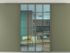 Перегородка Formato вдоль стены на потолок 2 створки