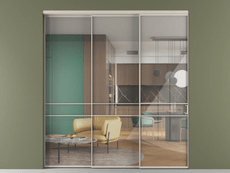 Перегородка Формато внутри проёма 3 створки с синхронным механизмом