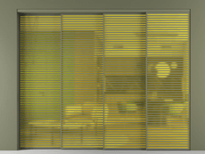 Перегородка Формато внутри проёма 4 створки с синхронным механизмом