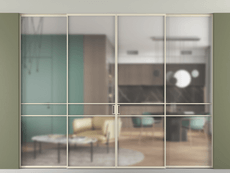 Перегородка Formato внутри проёма скрытое крепление в потолок 4 створки