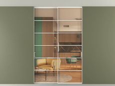 Перегородка Formato внутри проёма двустворчатая со скрытым креплением в потолок