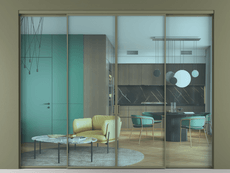 Перегородка Formato внутри проёма четырёхстворчатая