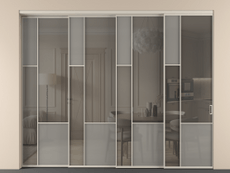 Перегородка Мозаик внутри проёма 4 створки с синхронным механизмом