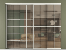 Перегородка Формато внутри проёма 4 створки с синхронным механизмом